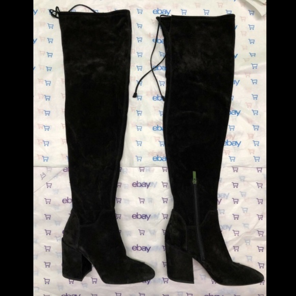 NEW $595 AQUATALIA FLORENCIA SUEDE OVER THE KNEE OTK BOOT 7.5 BLACK - Picture 6 of 8